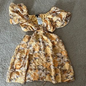 Forever 21 Yellow Floral Dress, NWT